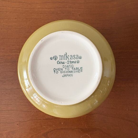 VTG Mikasa Tampa Cream & Sugar Set | Olive Green | D1450 Japan Cera-Stone | EUC - Picture 5 of 14
